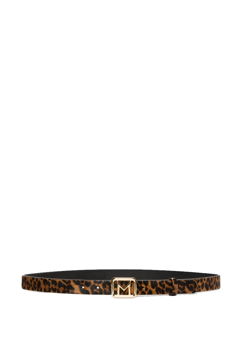 CINTURA IN PELLE STAMPATA CON FIBBIA DORATA DONNA