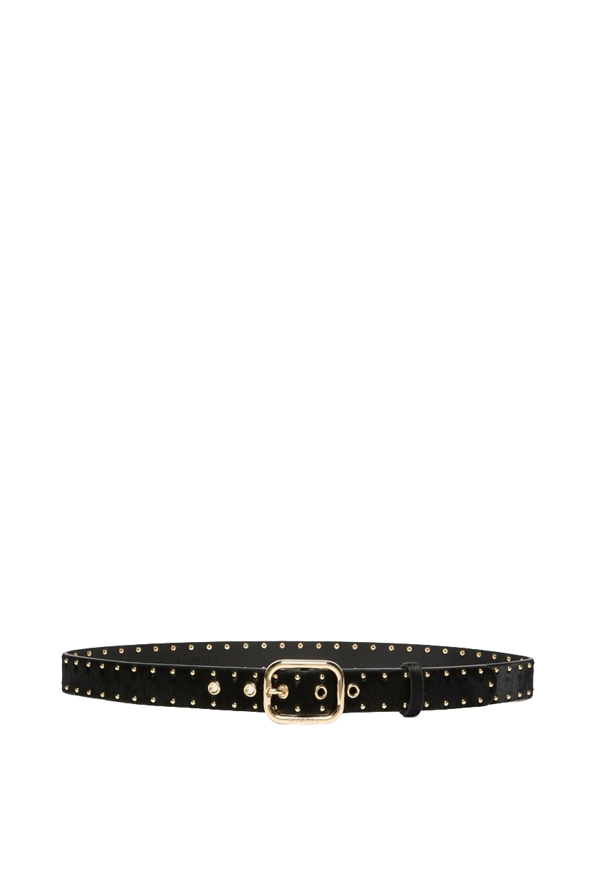 CINTURA IN PELLE CON BORCHIE E DETTAGLI METALLICI DONNA NERO