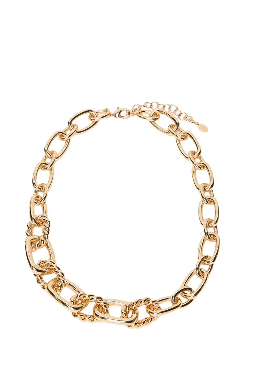 COLLANA GIROCOLLO A CATENA CON ANELLI TORCHON DONNA ORO