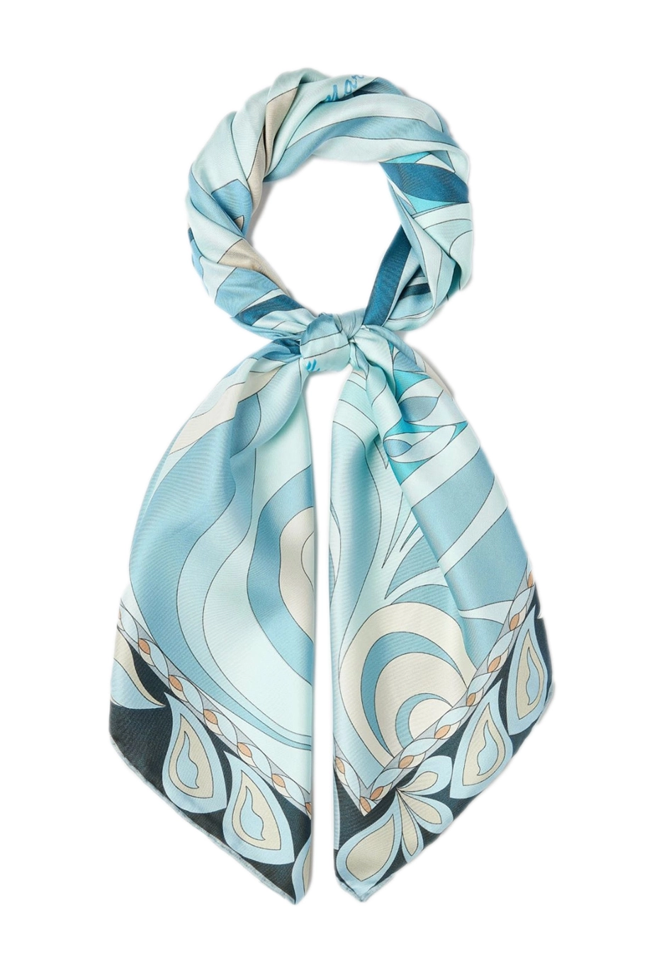 FOULARD IN PURA SETA REVERSIBILE DONNA AZZURRO