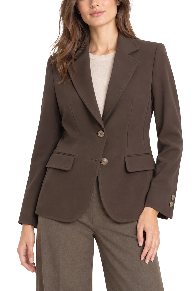 BLAZER MONOPETTO CON REVERS DONNA MARRONE