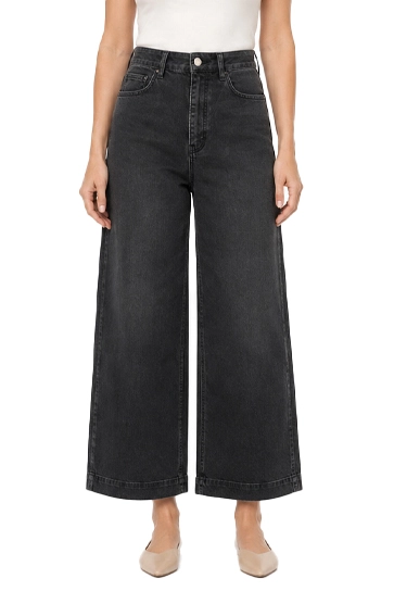 JEANS PALAZZOWIDE LEG IN DENIM STRETCH DONNA NERO