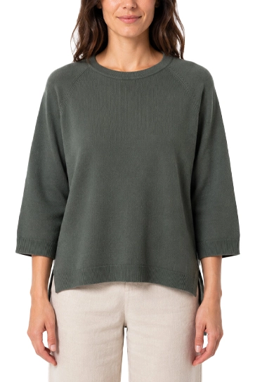 MAGLIA GIROCOLLO  IN VISCOSA STRETCH CON FONDO ASIMMETRICO DONNA VERDE
