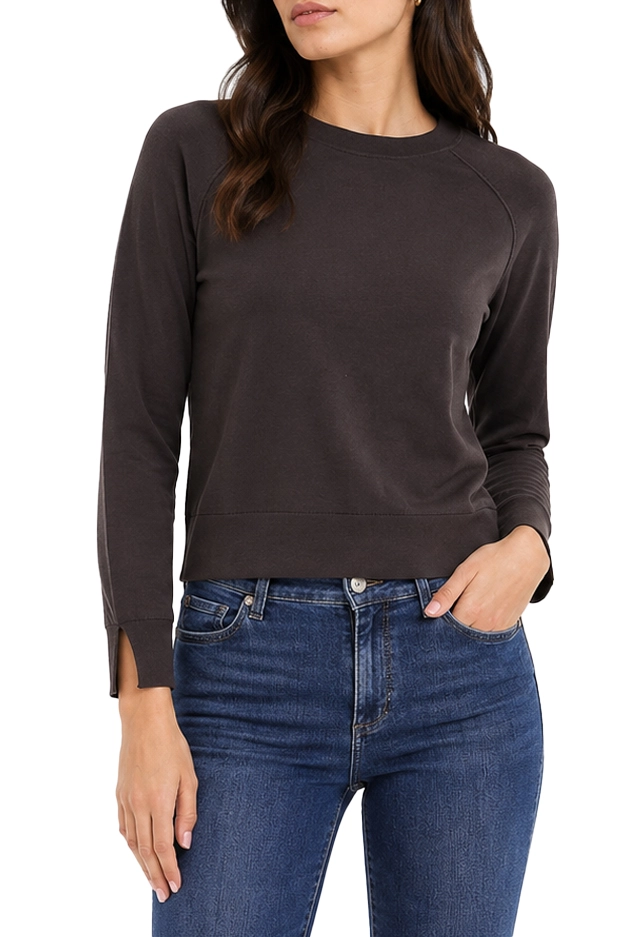 MAGLIA GIROCOLLO IN PURA LANA CON MANICHE RAGLAN DONNA MARRONE