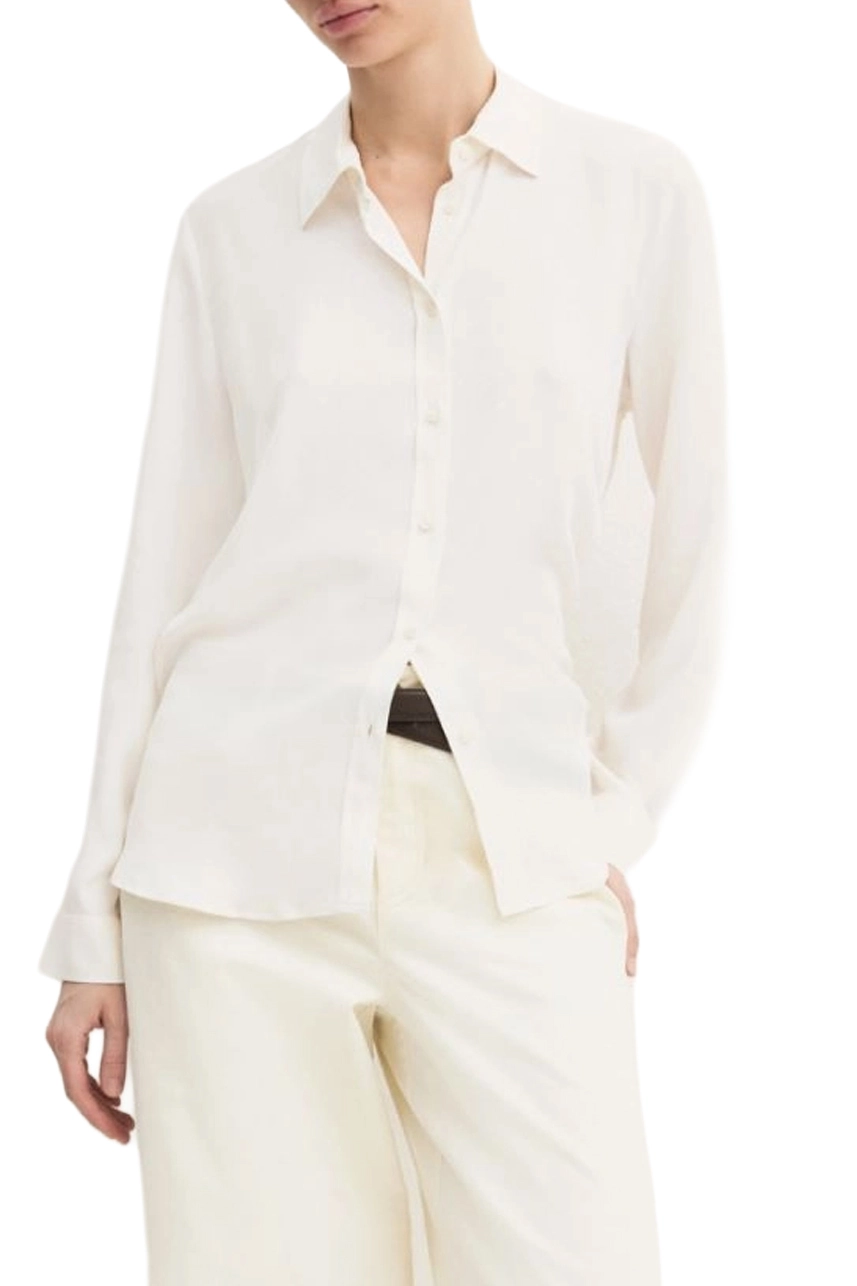 CAMICIA IN MISTO MISTO SETA CON BOTTONI A VISTA  DONNA AVORIO