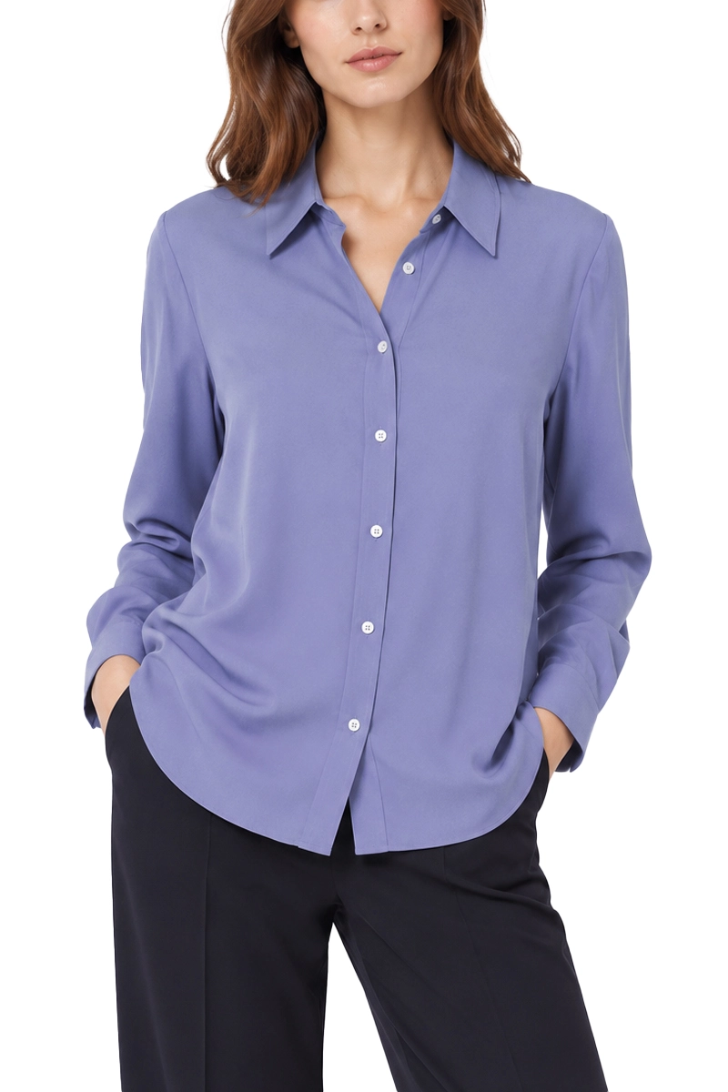 CAMICIA IN MISTO MISTO SETA CON BOTTONI A VISTA DONNA VIOLA