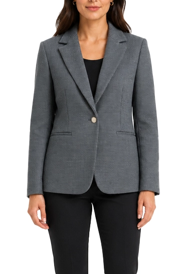 BLAZER MONOPETTO IN STUOIA DI VISCOSA STRETCH DONNA GRIGIO