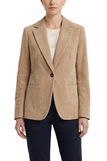 BLAZER MONOPETTO IN VELLUTO CON FODERA INTERNA DONNA MARRONE