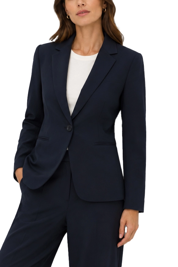 BLAZER MONOPETTO IN TWILL TECNICO STRETCH DONNA BLU