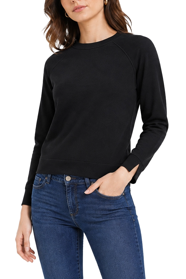 MAGLIA GIROCOLLO IN PURA LANA CON MANICHE RAGLAN DONNA NERO