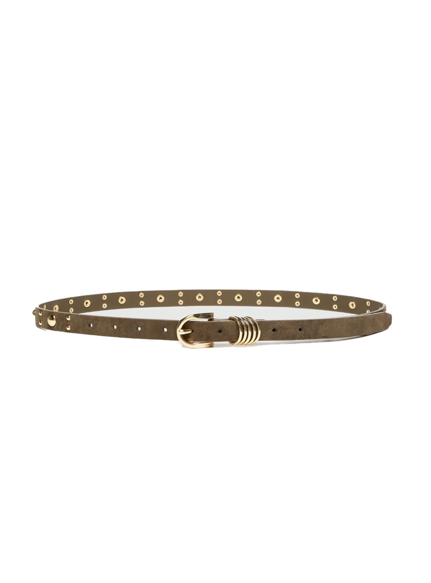 CINTURA SOTTILE CON BORCHIE DONNA MARRONE