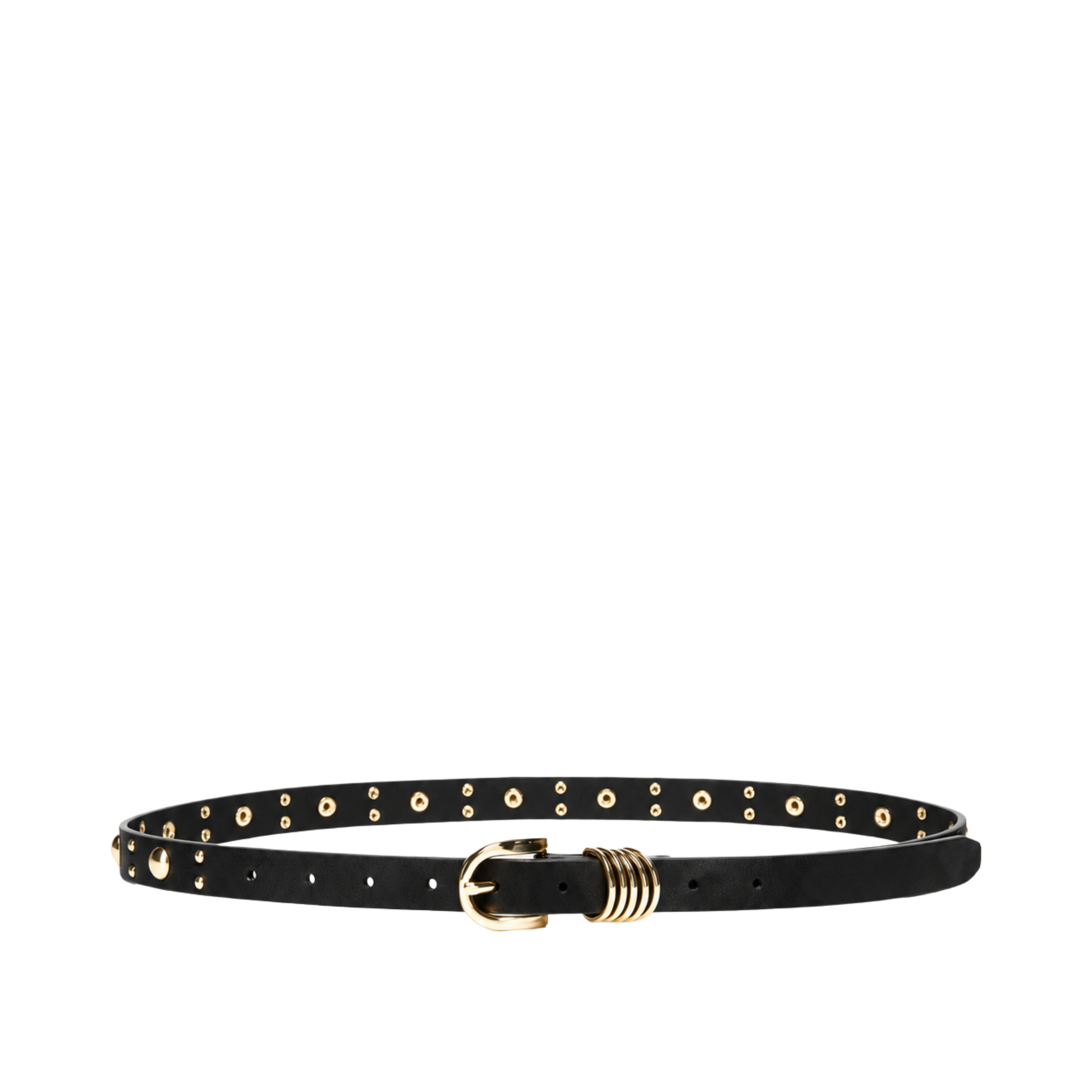 CINTURA SOTTILE CON BORCHIE DONNA NERO