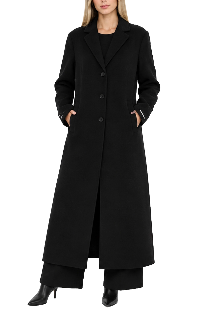 CAPPOTTO LUNGO IN DOUBLE STRETCH  DONNA NERO
