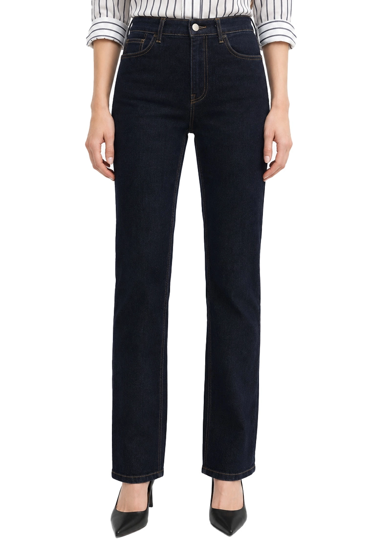 JEANS A ZAMPA CON LINEA ADERENTE IN DENIM DI COTONE STRETCH DONNA BLU