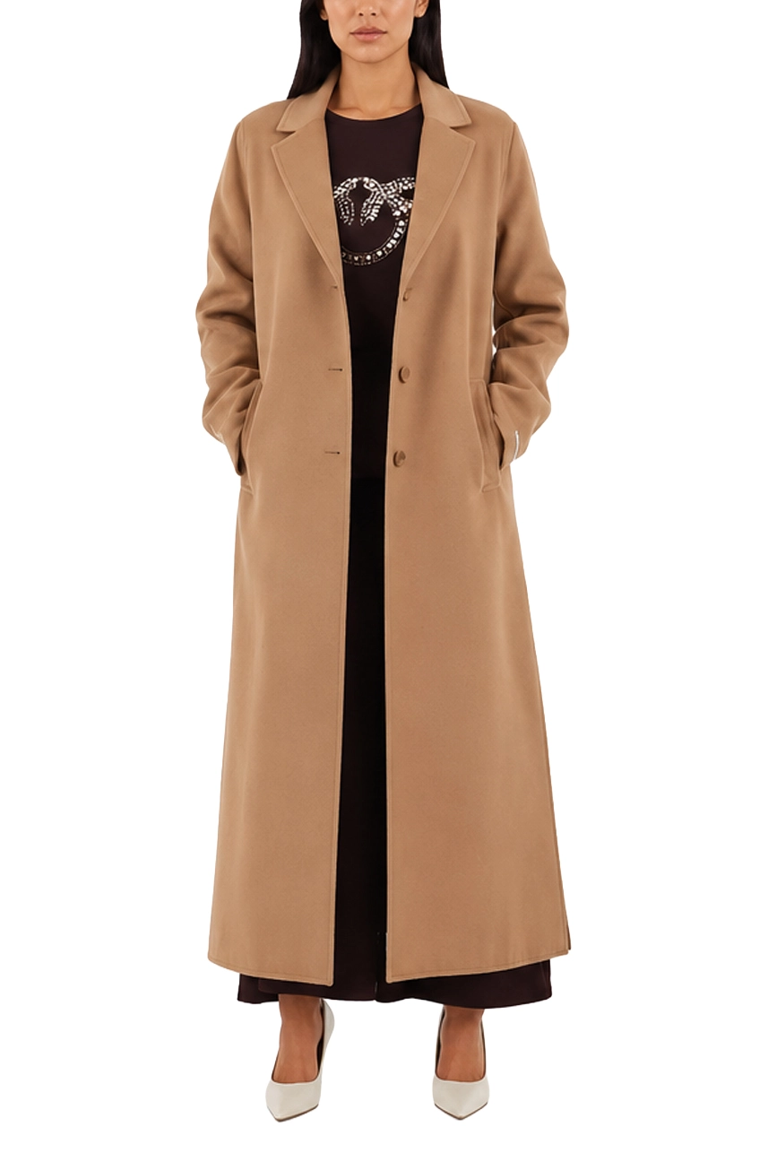 CAPPOTTO LUNGO IN DOUBLE STRETCH  DONNA MARRONE CHIARO