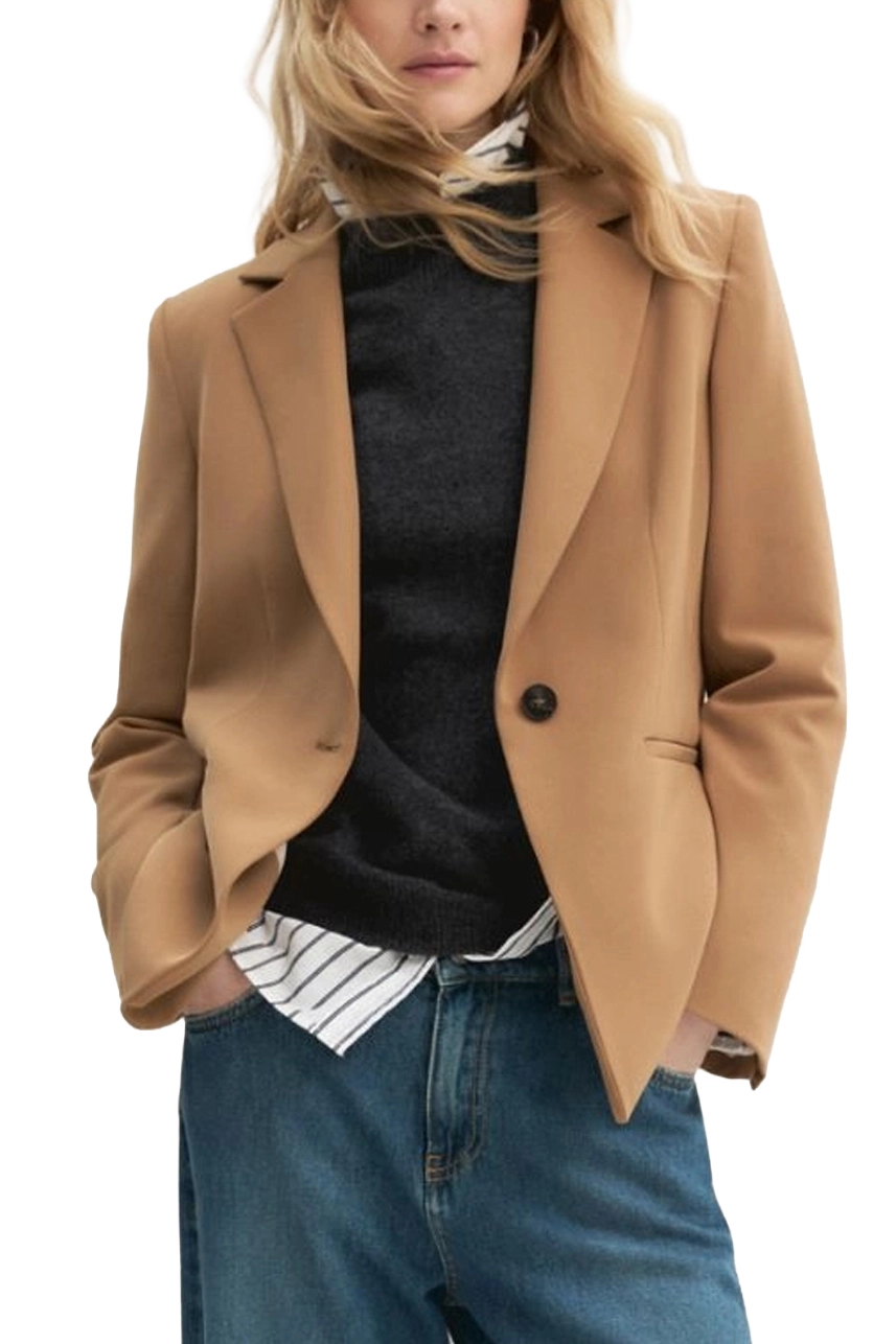 BLAZER MONOPETTO IN TWILL TECNICO STRETCH DONNA MARRONE