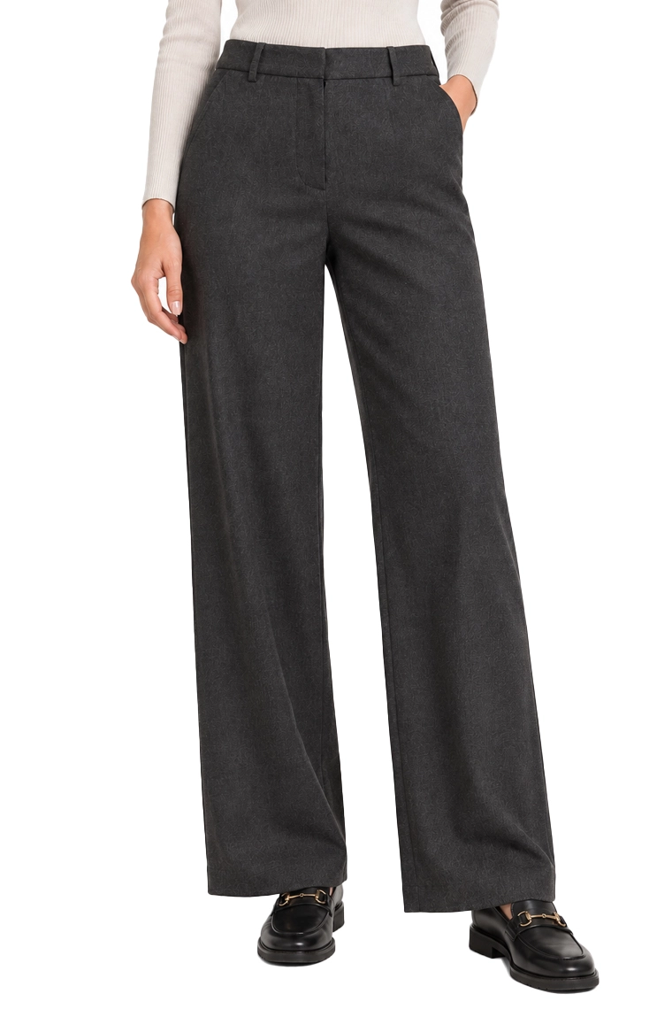 PANTALONE PALAZZO AMPIO IN MISTO LANA STRETCH DONNA ANTRACITE