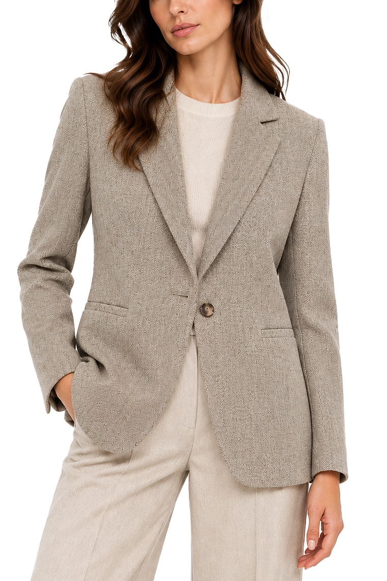 BLAZER MONOPETTO IN TESSUTO MORBIDO  DONNA MARRONE
