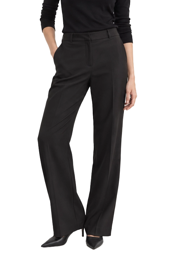 PANTALONI PALAZZO IN MISTO VISCOSA STRETCH LINEA FLARE DONNA NERO