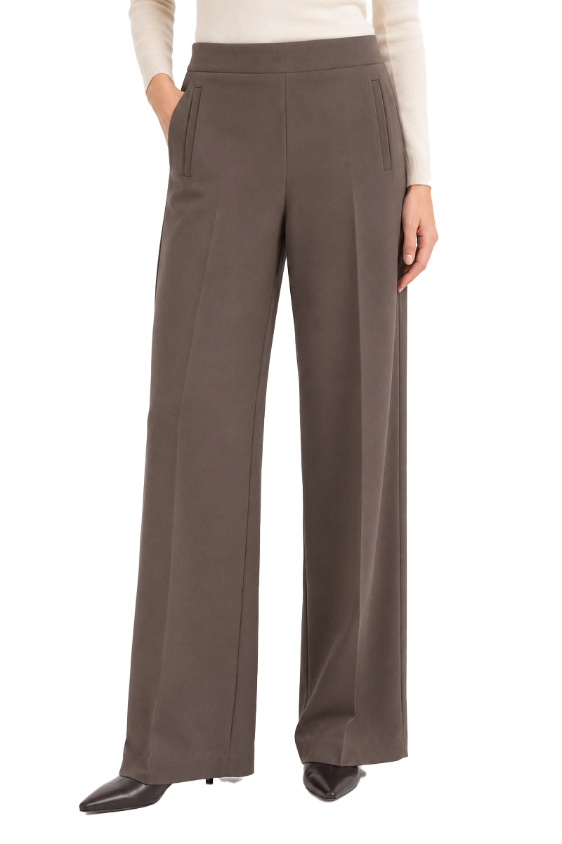 PANTALONI PALAZZO AMPI E FLUIDI DONNA MARRONE