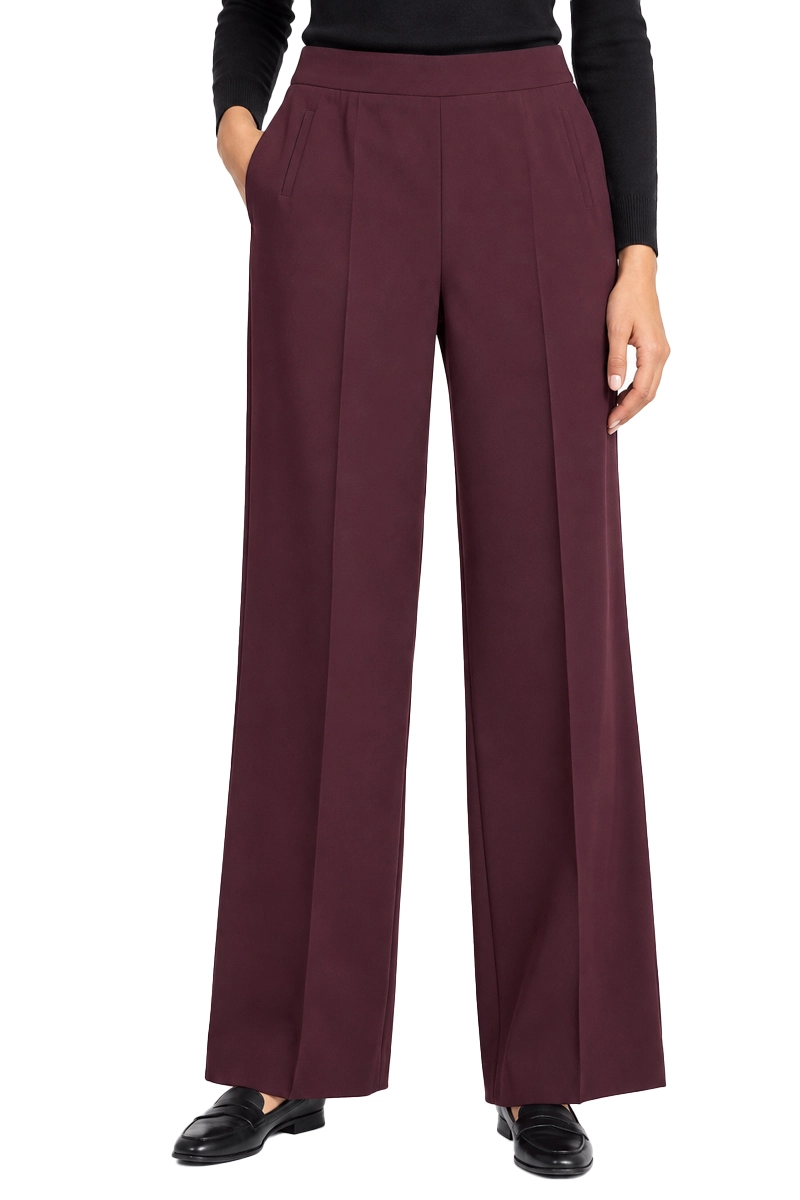 PANTALONI PALAZZO AMPI E FLUIDI DONNA BORDEAUX