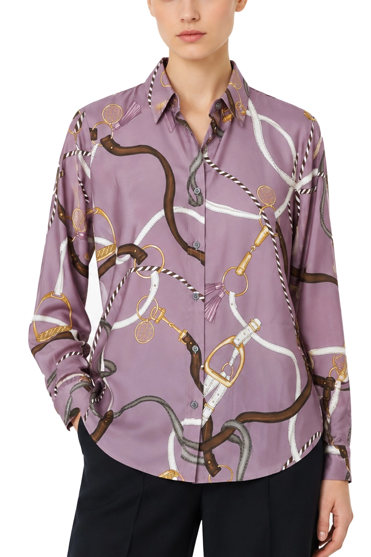 CAMICIA IN TWILL DI VISCOSA DONNA VIOLA