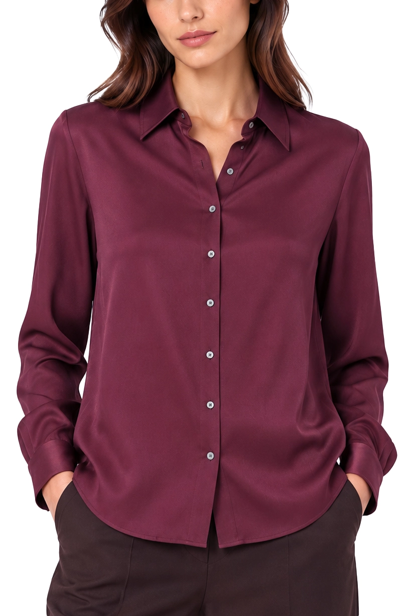 CAMICIA IN RASO MARTELLATO CRINKLE DONNA VIOLA