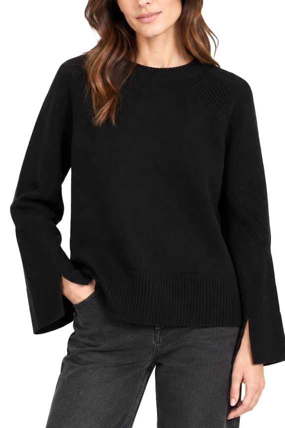 MAGLIA GIROCOLLO IN MISTO LANA MERINOS CON MANICHE RAGLAN DONNA