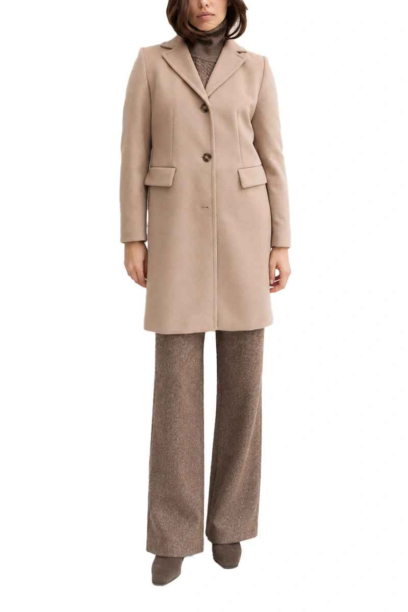 CAPPOTTO CORTO MONOPETTO IN JERSEY PANNO SOFT MISTO VISCOSA DONNA BEIGE