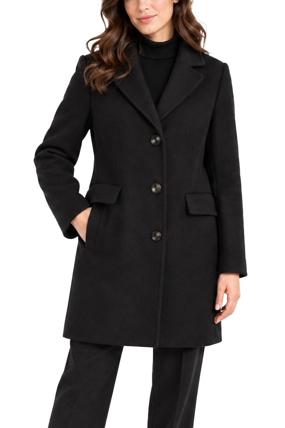 CAPPOTTO CORTO MONOPETTO IN JERSEY PANNO SOFT MISTO VISCOSA DONNA NERO