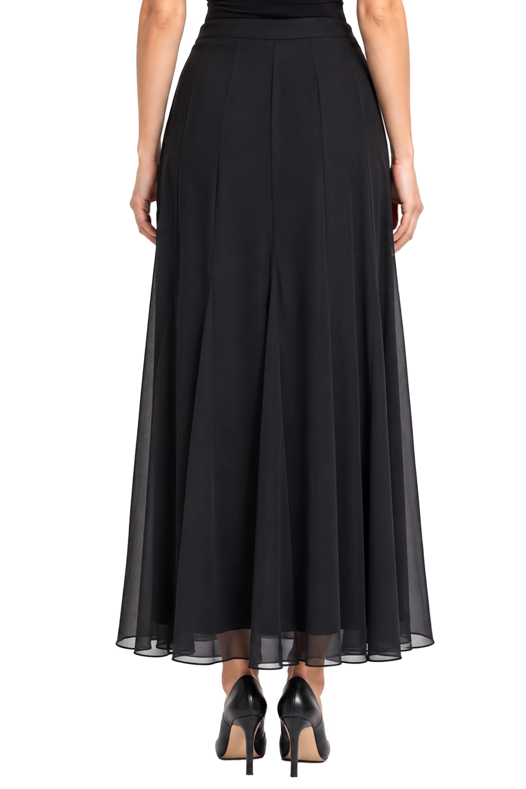 GONNA LUNGA FLUIDA DONNA NERO
