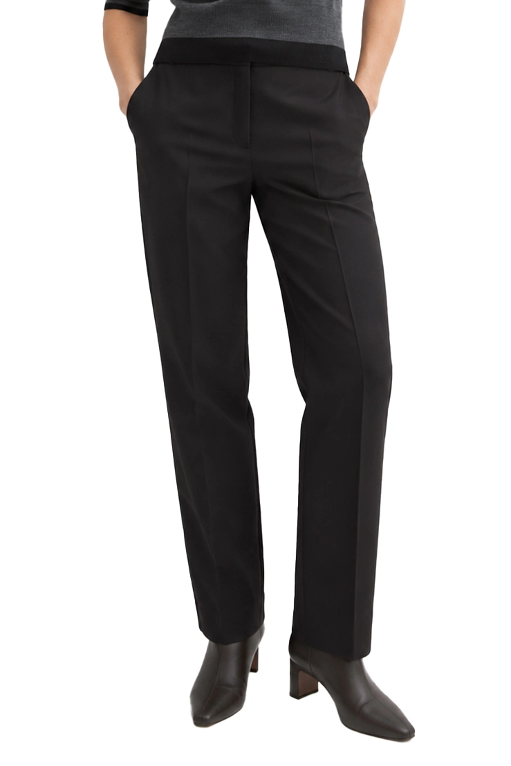 PANTALONI CHINO IN MISTO VISCOSA STRETCH DONNA NERO