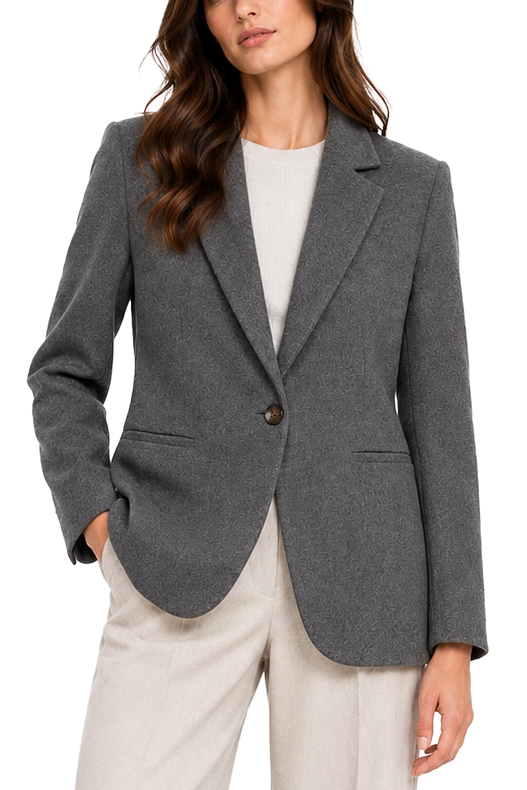 BLAZER MONOPETTO IN TESSUTO MORBIDO  DONNA ANTRACITE