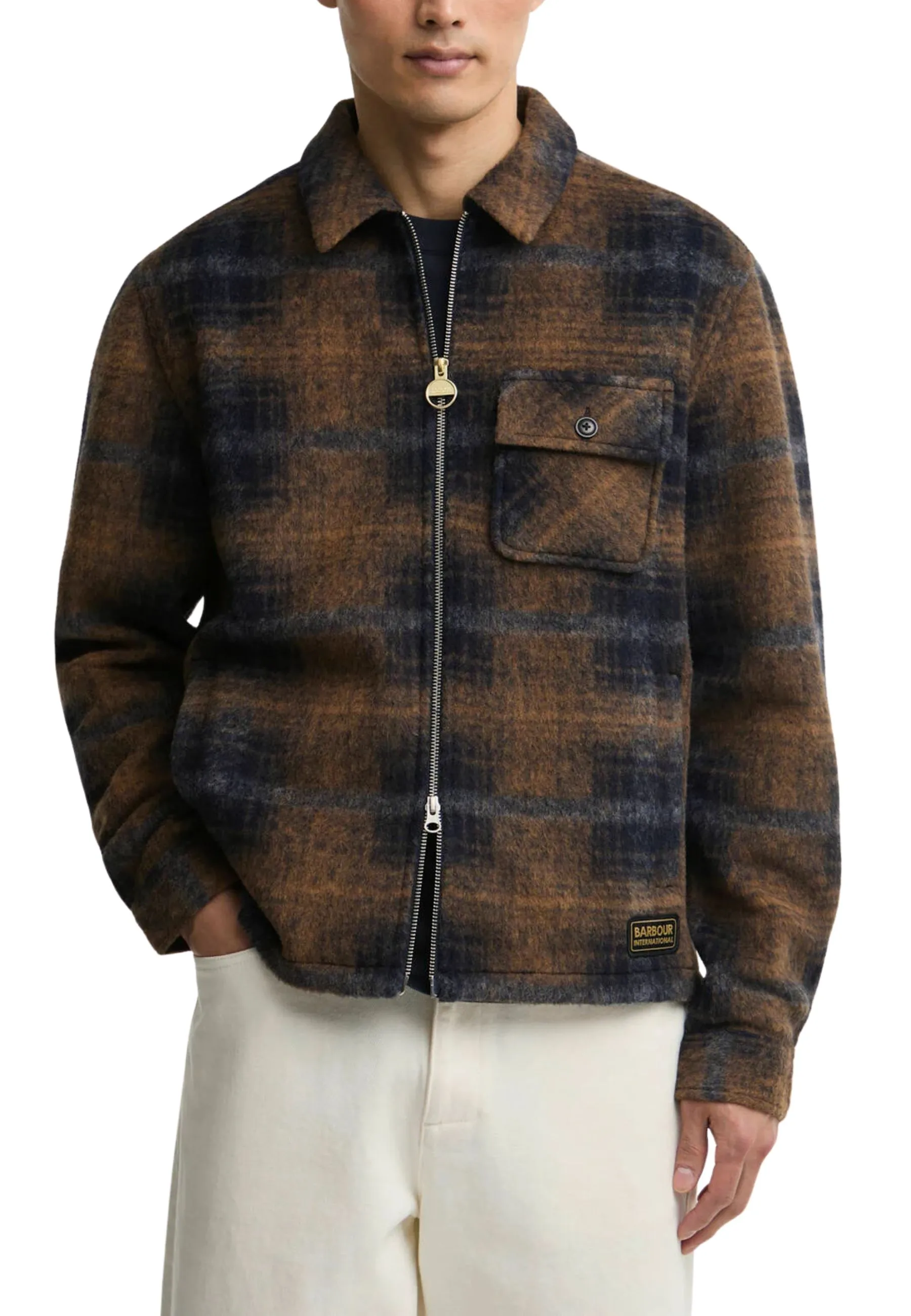 GIACCA OVERSHIRT IN MISTO LANA UOMO BLU