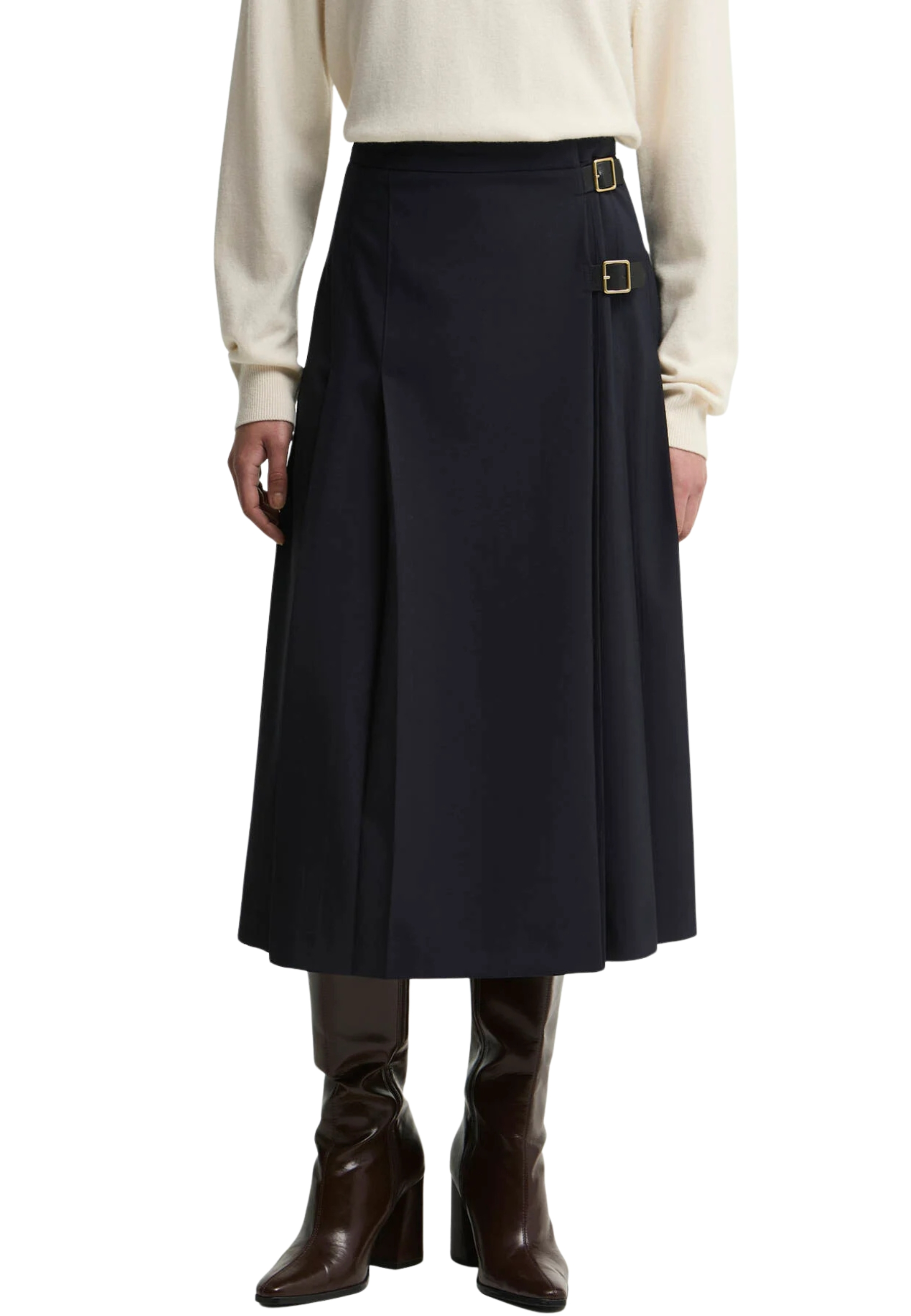 GONNA MIDI A PIEGHE DONNA BLU