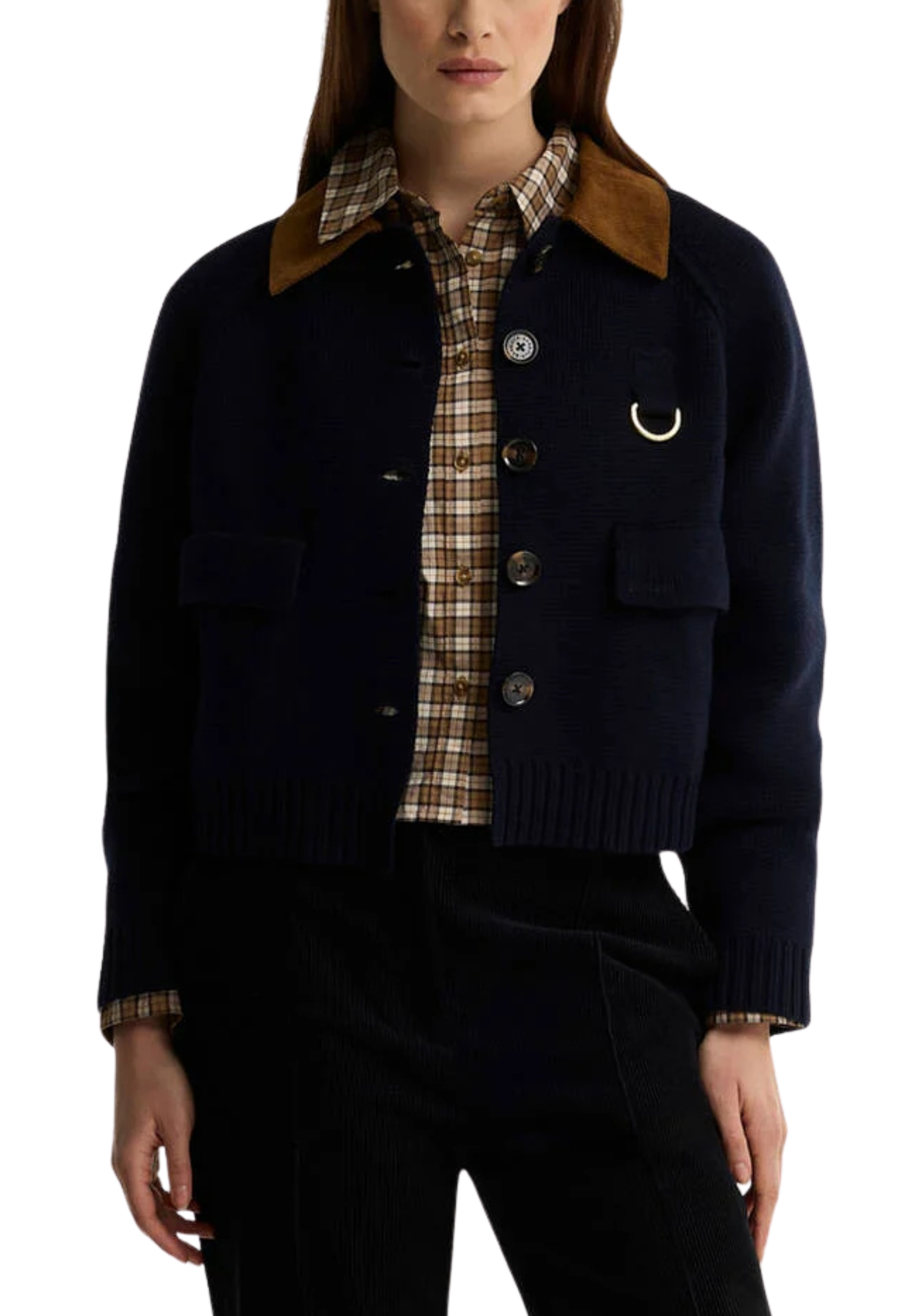 CARDIGAN CON CINTURA IN MAGLIA DONNA BLU