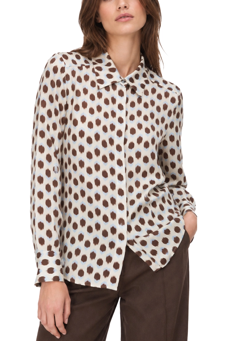 CAMICIA SCIVOLATA IN VISCOSA STAMPATA DONNA AVORIO