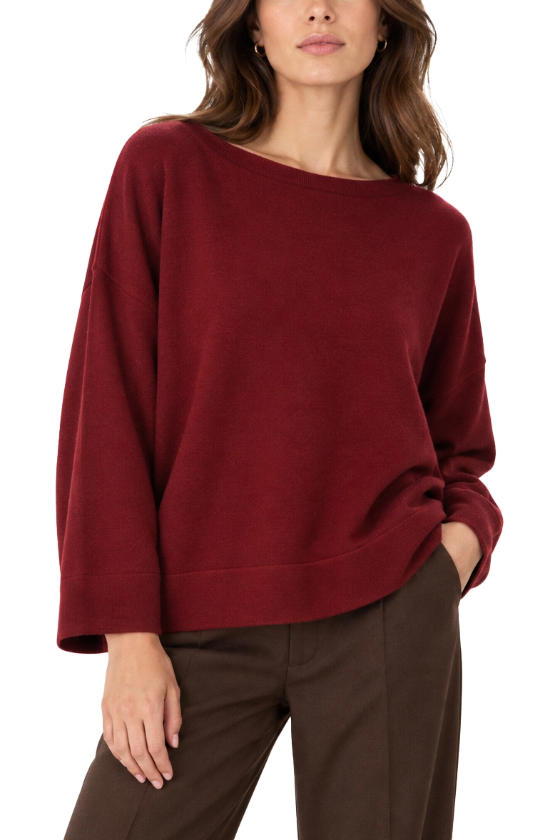 MAGLIA GIROCOLLO MORBIDA IN PURA LANA EXTRAFINE DONNA BORDEAUX