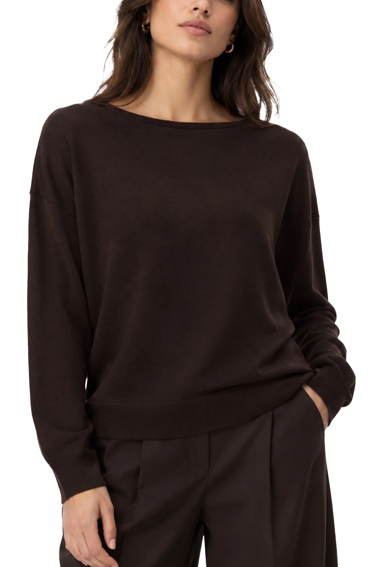 MAGLIA GIROCOLLO MORBIDA IN PURA LANA EXTRAFINE  DONNA MARRONE