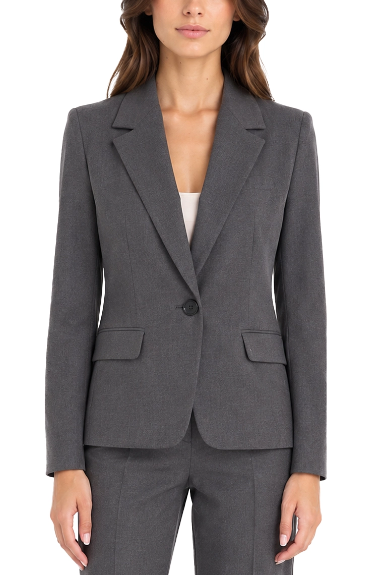 BLAZER ADERENTE IN TESSUTO STRETCH DONNA GRIGIO MELANGE