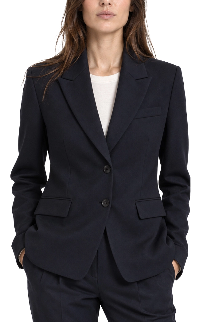 BLAZER DRITTO IN TESSUTO STRETCH DONNA BLU