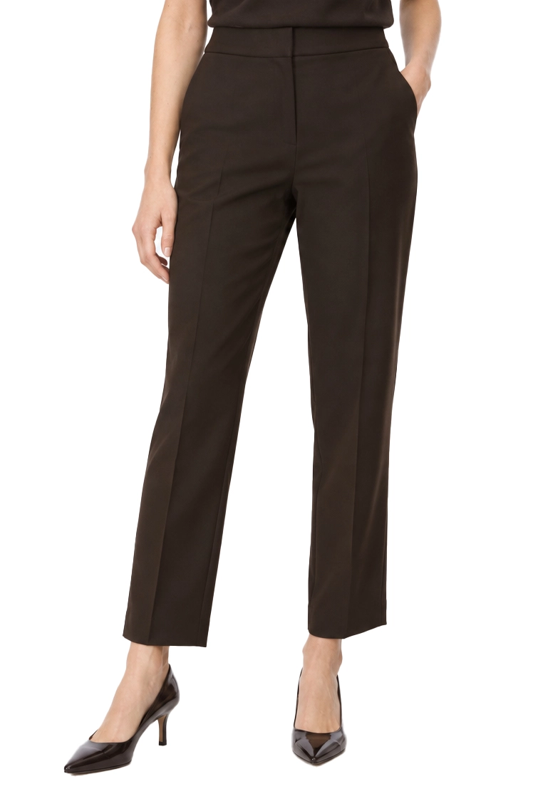 PANTALONI CHINO SEMIADERENTI IN TESSUTO STRETCH DONNA MARRONE