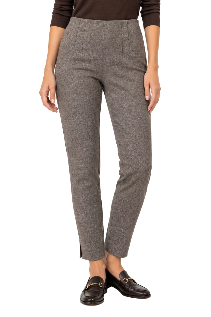 PANTALONI A SIGARETTA IN JERSEY  CON IN SERITO ELASTICO  DONNA MARRONE