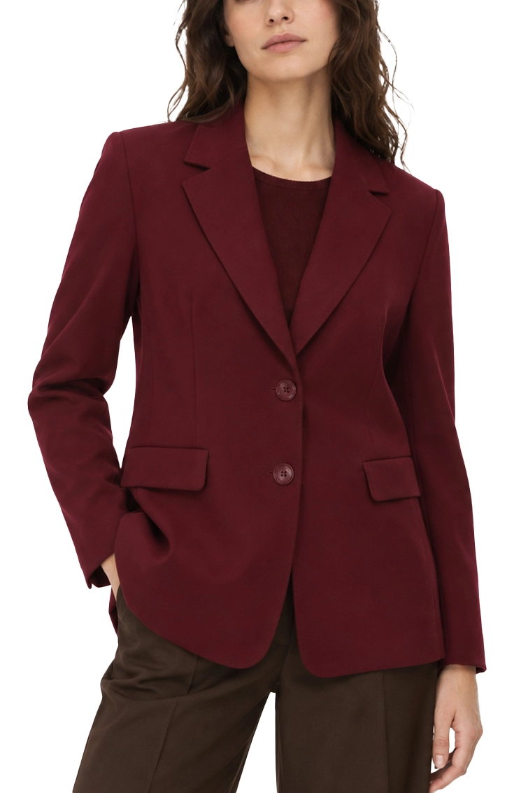 BLAZER SEMIADERENTE IN JERSEY DONNA BORDEAUX