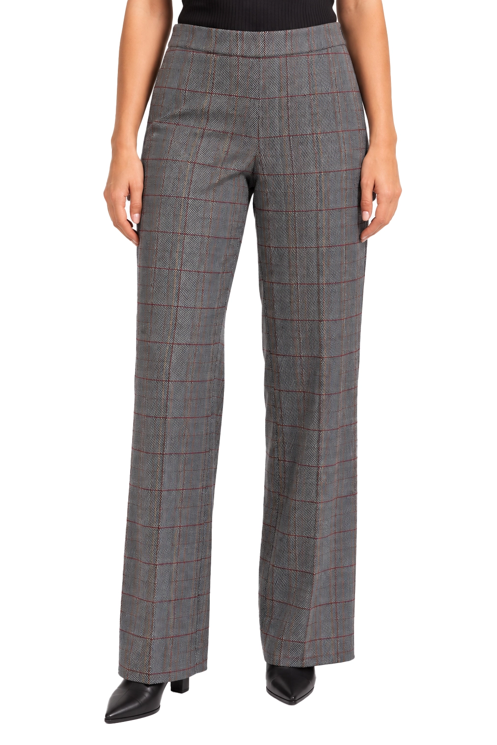 PANTALONI PALAZZO IN  JACQUARD STRETCH DONNA NERO