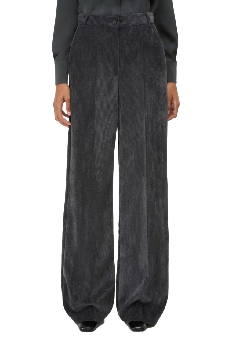 PANTALONI PALAZZO N VELLUTO FLUIDO A COSTE DONNA GRIGIO