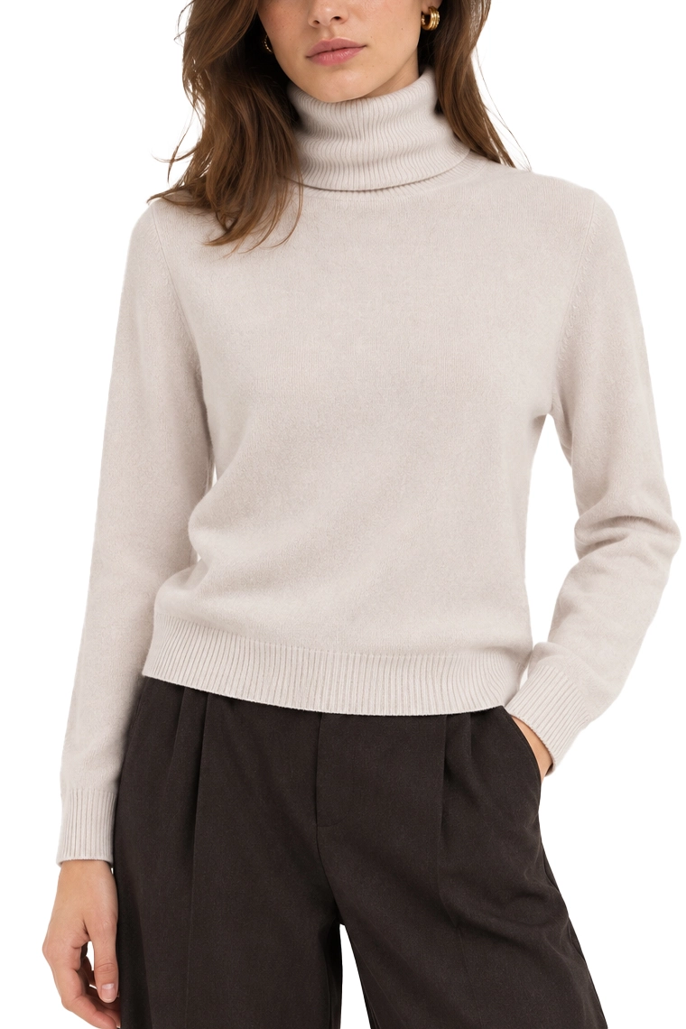 MAGLIA DOLCEVITA IN PURA LANA DONNA BEIGE