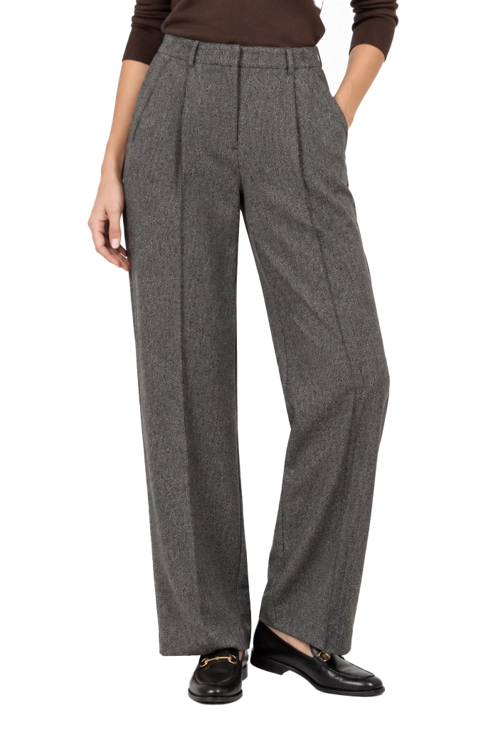 PANTALONI PALAZZO AMPI IN TESSUTO STRETCH DONNA NERO