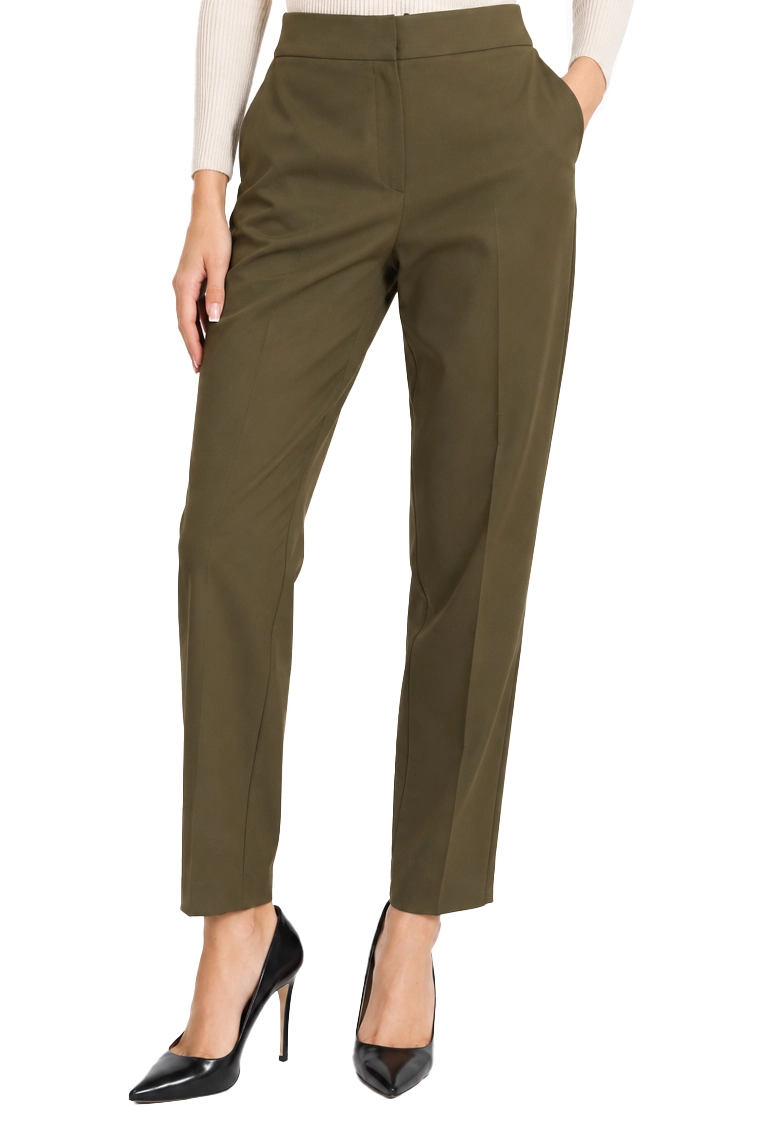 PANTALONI PALAZZO REGULAR FIT IN MISTO VISCOSA STRETCH DONNA VERDE