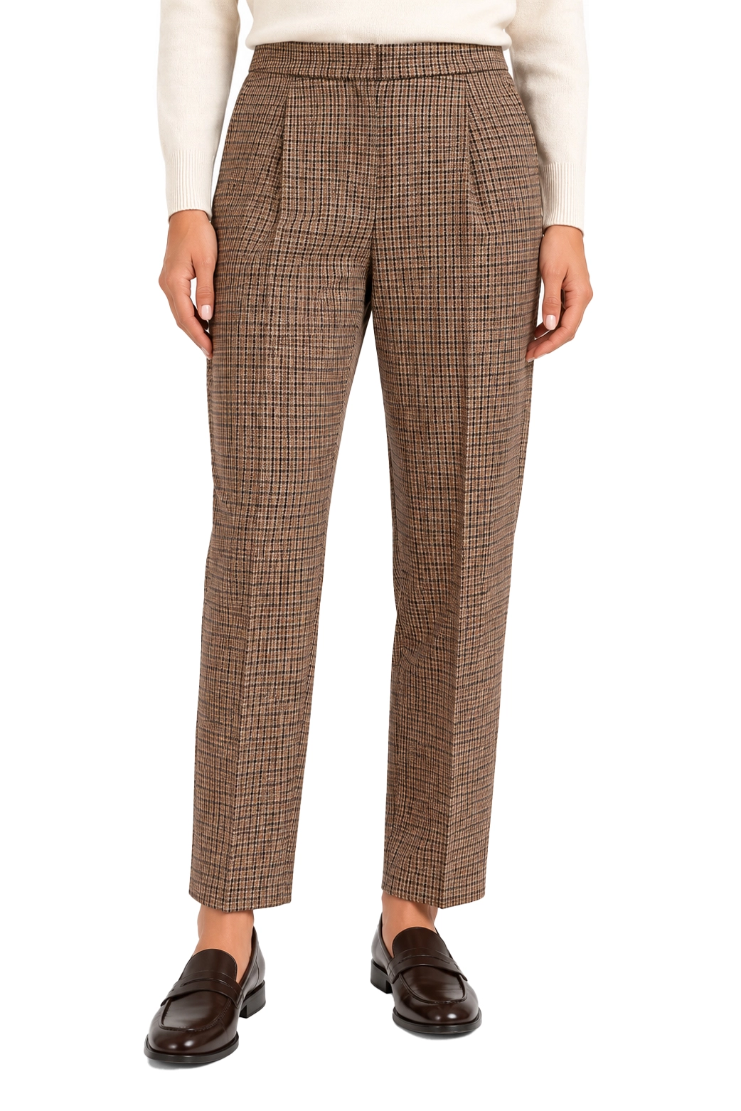PANTALONI PALAZZO REGULAR FIT IN MISTO VISCOSA STRETCH DONNA BEIGE